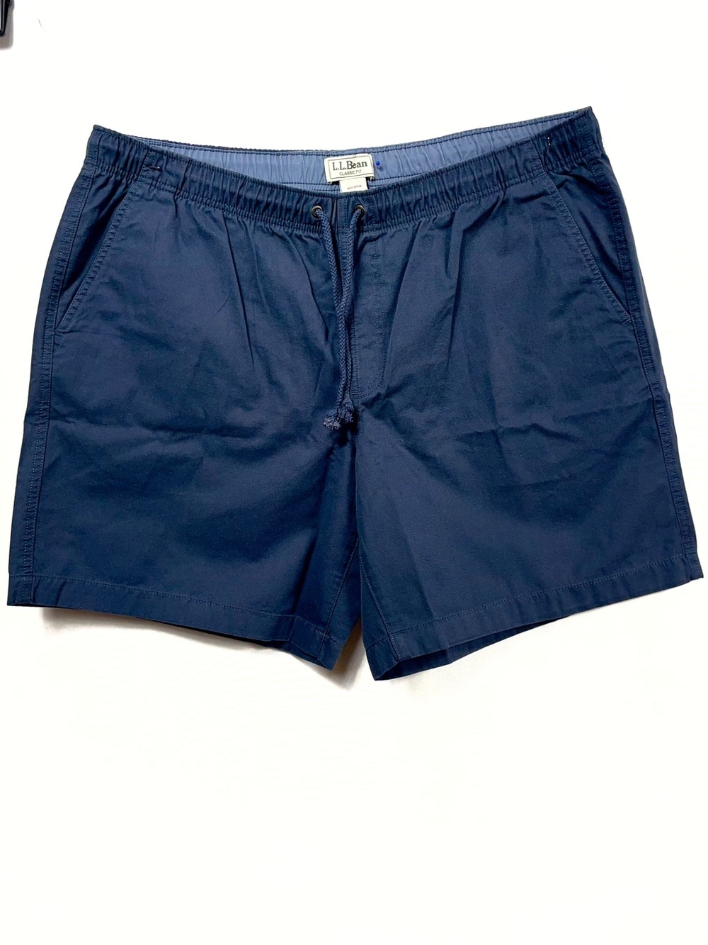 LL Bean Men's Dock Shorts XXL Carbon Navy 8" NWT Elastic Casual Loose Chino